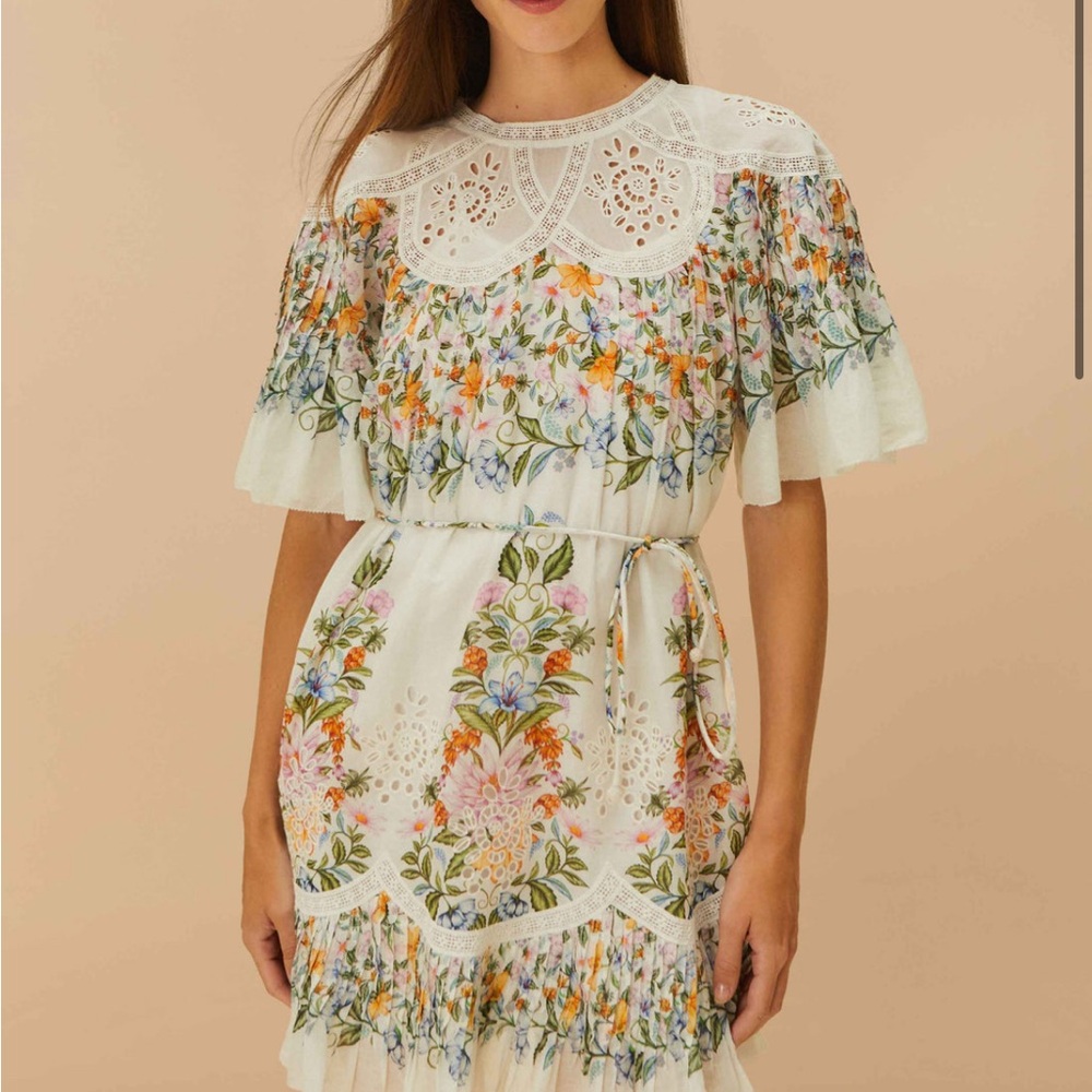 FARM Rio Floral Embroidered Mini Dress